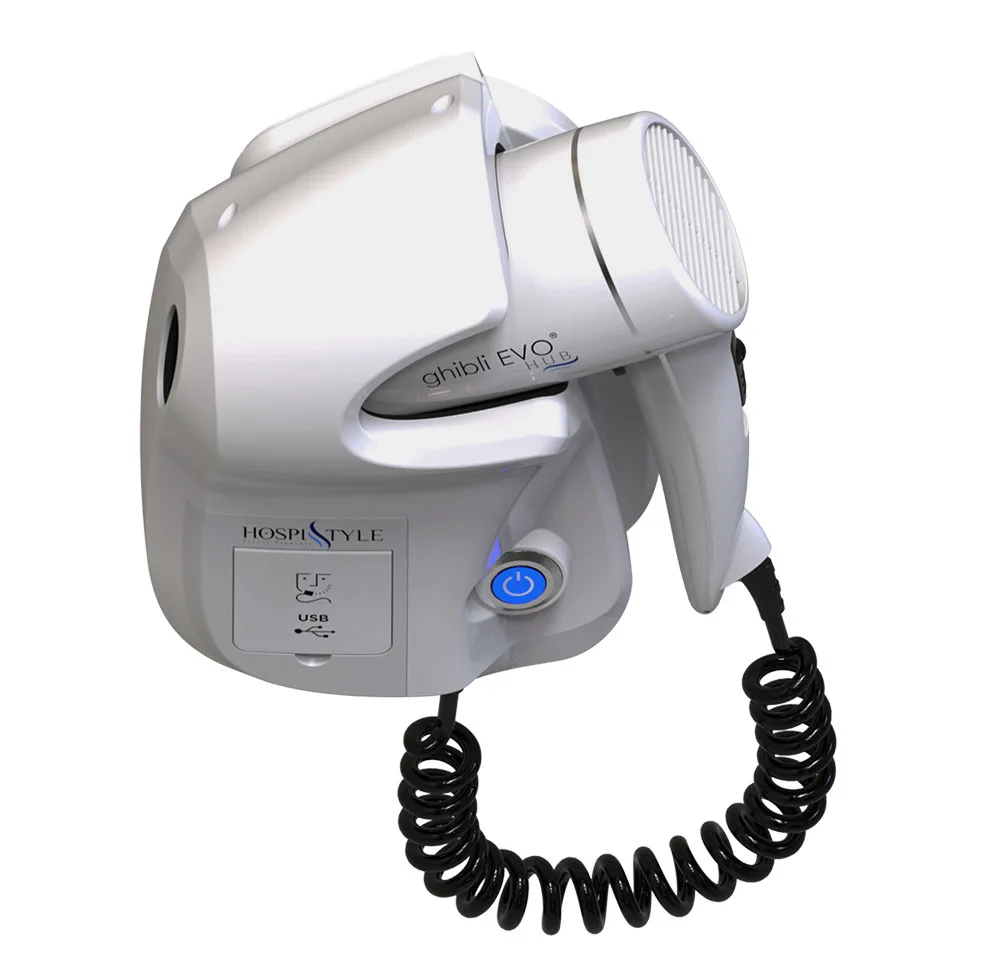 sèche-cheveux mur monté blanc