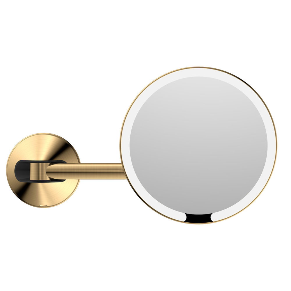 Magnifying LED wall mounted mirror BRUSHED GOLD