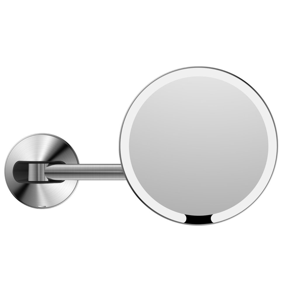 Magnifying LED wall mounted mirror BRUSHED NICKEL