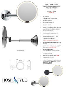 WALL-MOUNTED MAKE-UP LED LIGHTED ROUND MIRROR