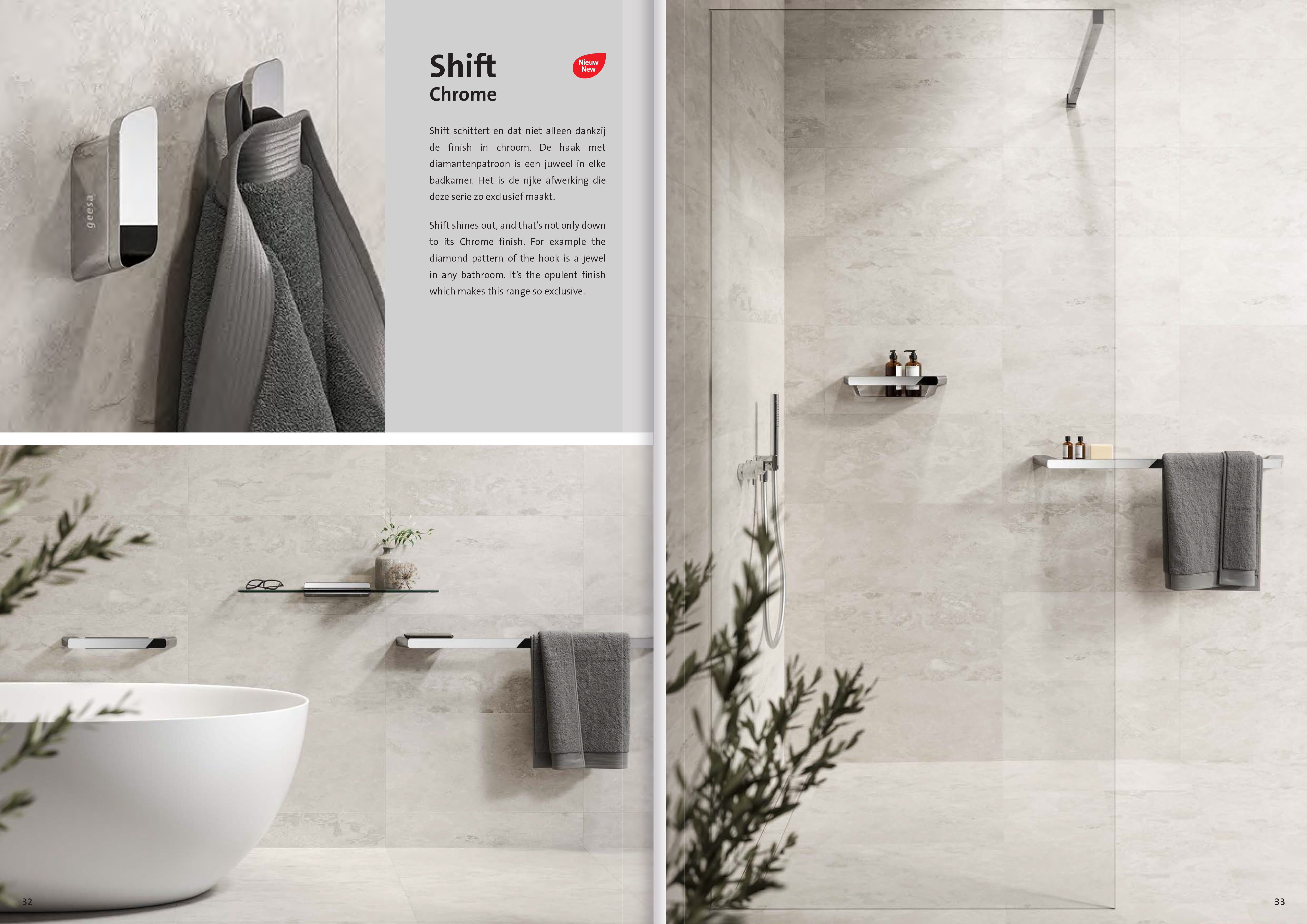 bathroom accessories for hotel by Geesa catalogue 2021 Shift Collection