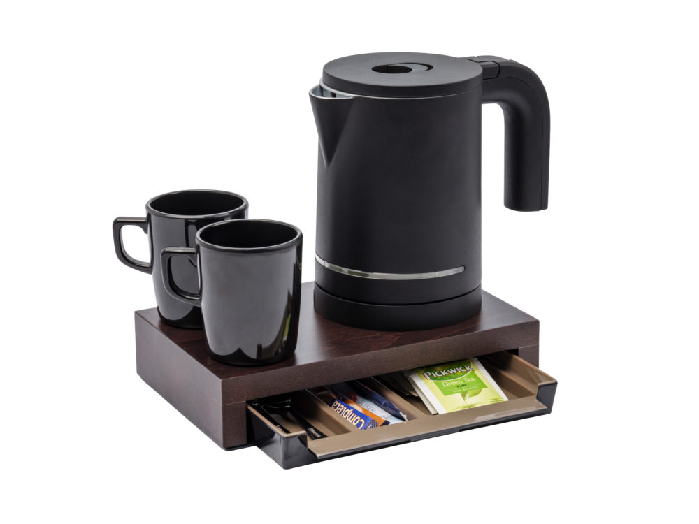 Bollitore Elettrico Cordless nero per camera hotel