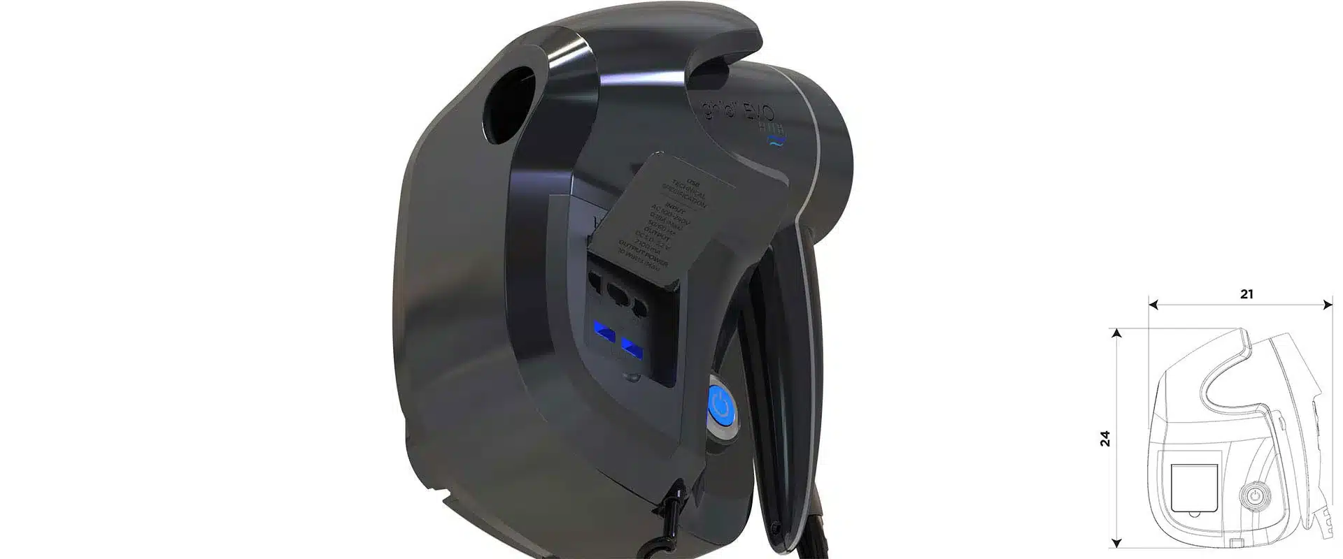 hair dryer with two usb sockets and led light