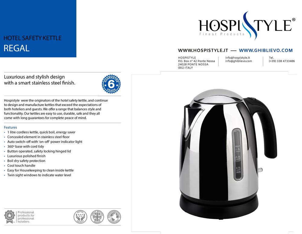 Hotel Safety Kettle REGAL