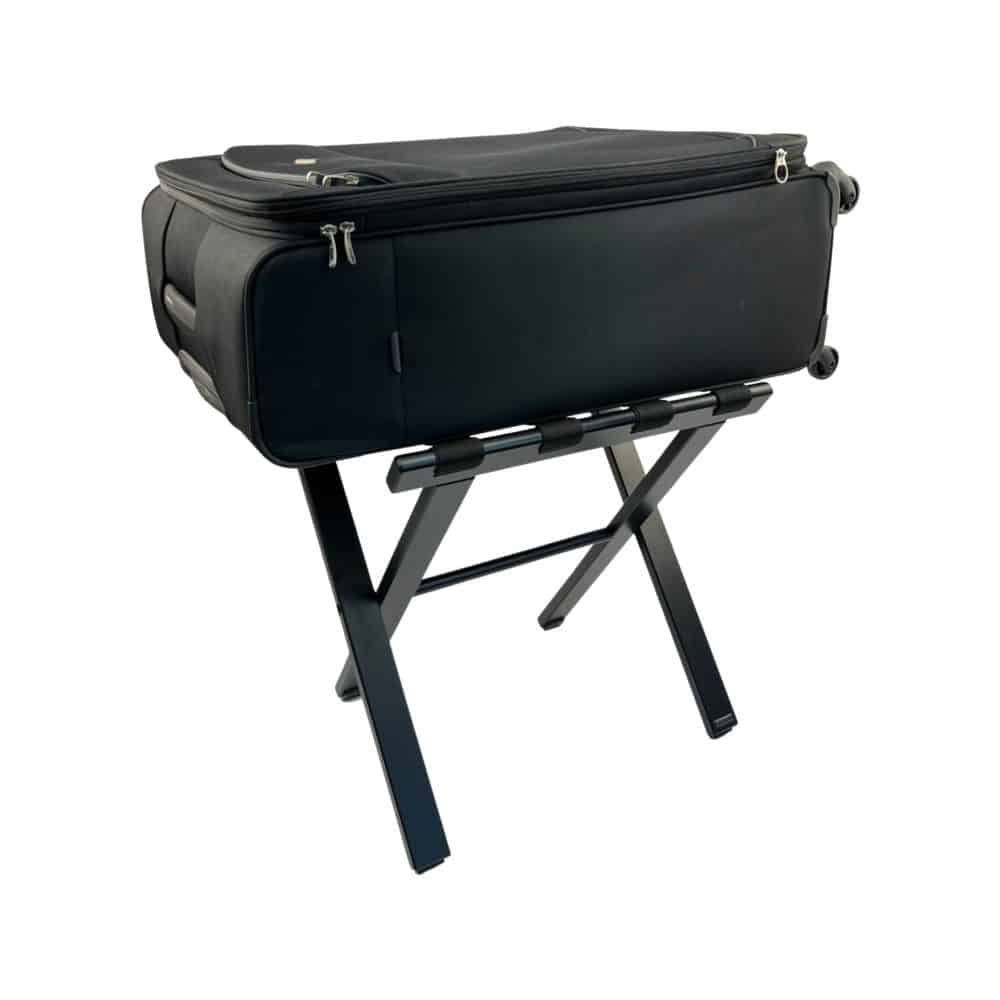 Classic Hotel Suitcase Rack – Beech Wood Black