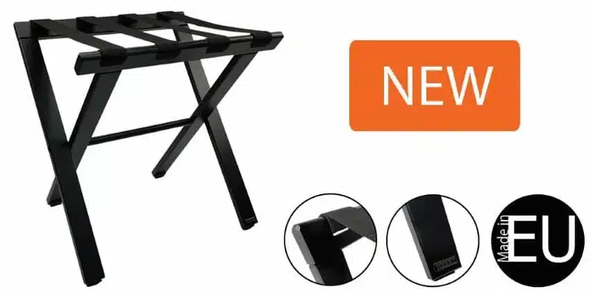 Classic Hotel Suitcase Rack – Beech Wood Black
