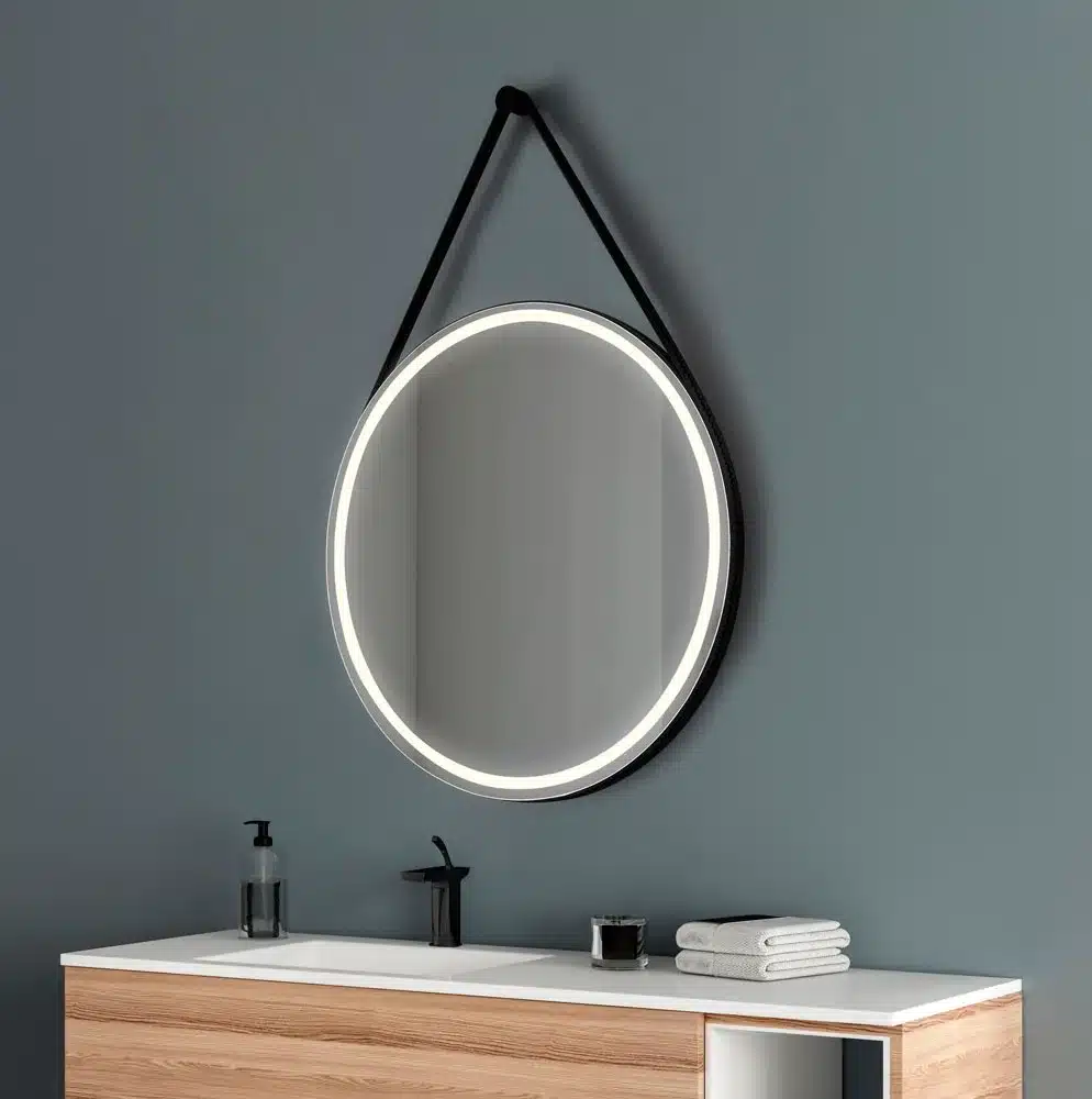 Round Mirror for hotel bathroom led light Lisbeth