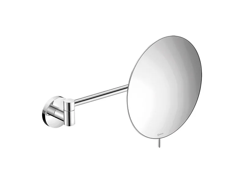 Specchio Da Parete Per Trucco Bifacciale Con Ingrandimento 3X E 1X, Braccio Estensibile Orientabile 360°, Ottone Nickel - 3