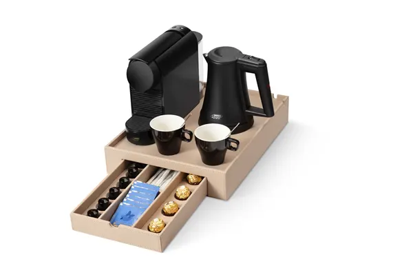 Vassoio Rettangolare In Pelle Di Lusso 101x50 Cm Per Ottomano, Colazione, Picnic - QAVOL