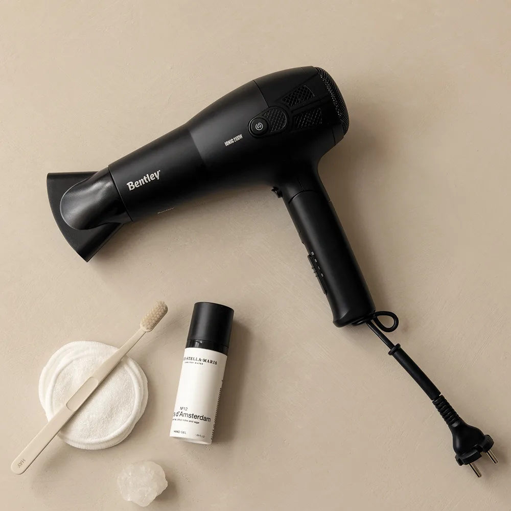 Hotel hairdryer with foldable grip