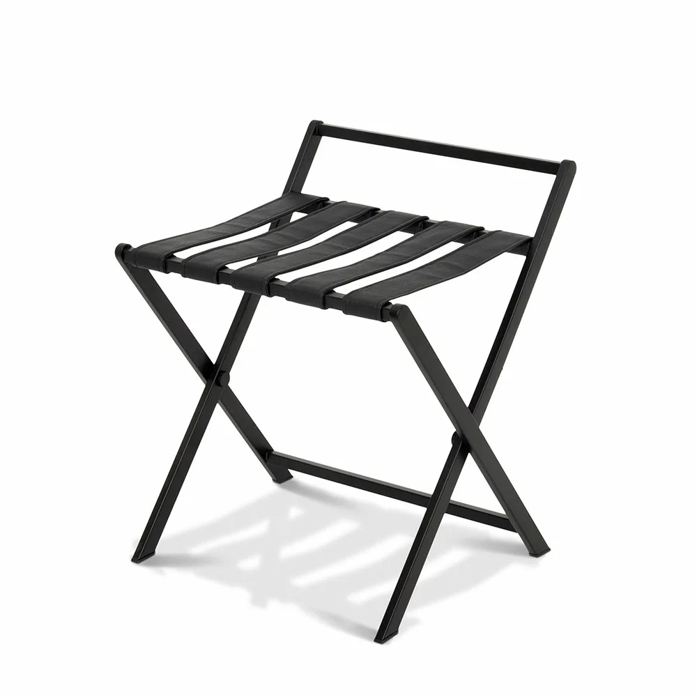 Robust Foldable Black Luggage Rack Modena