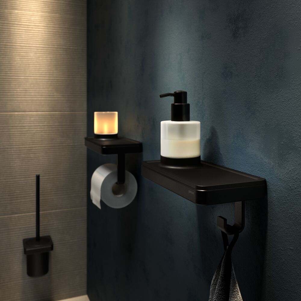 Eleganti accessori per il bagno hotel colore nero opaco