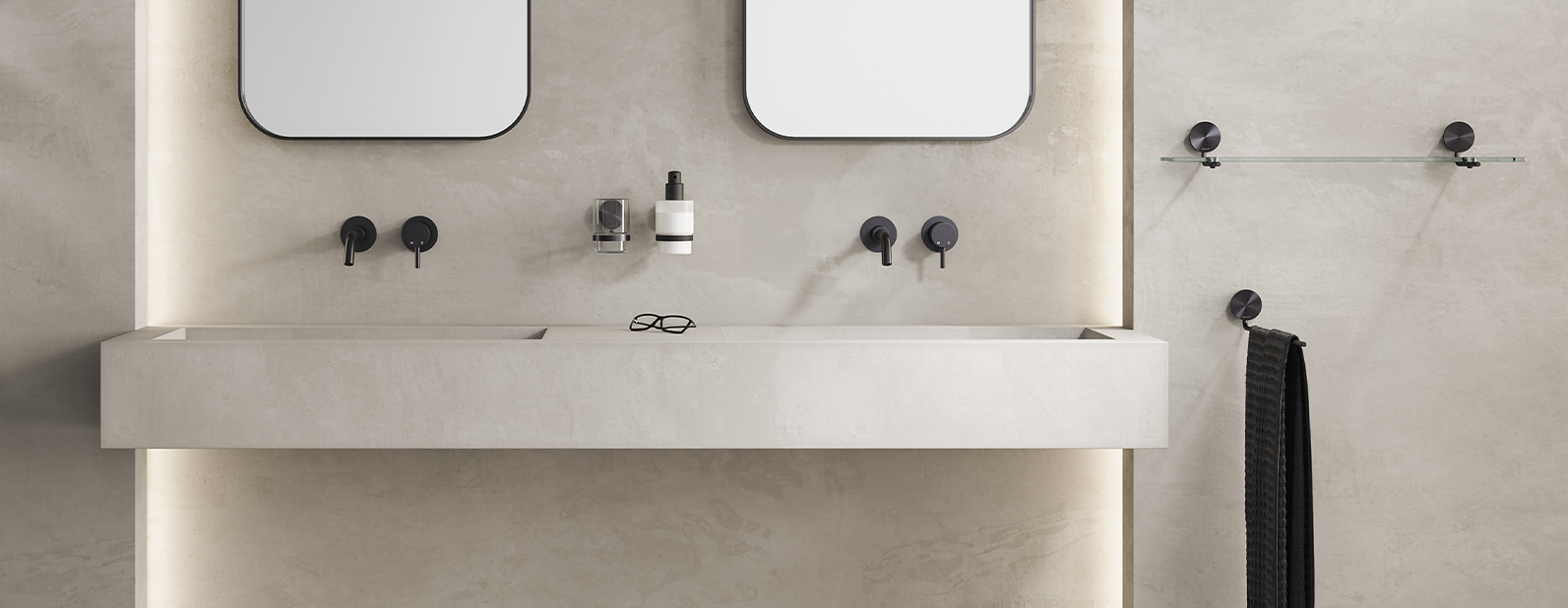 bathroom accessories hotel collection Opal Brushed Metal Black