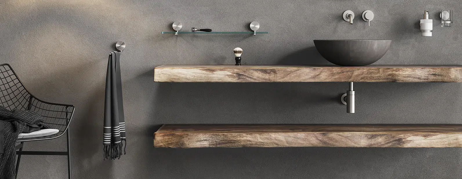Collezione accessori da Bagno per hotel color acciaio inossidabile spazzolato