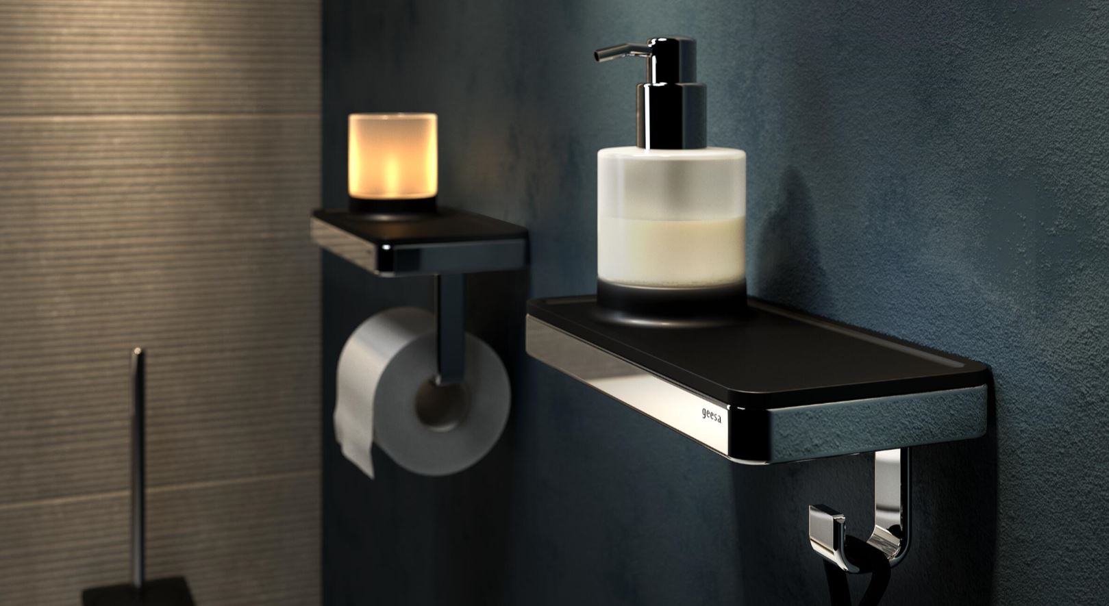 accessori per il bagno hotel bianco e nero opaco