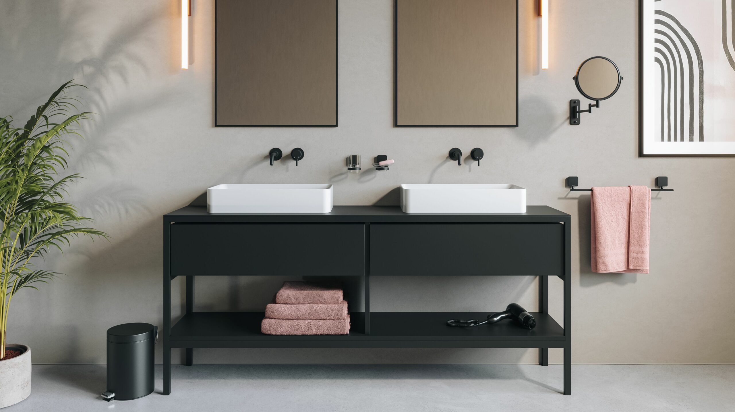 Collezione Accessori per il Bagno Topaz colore nero