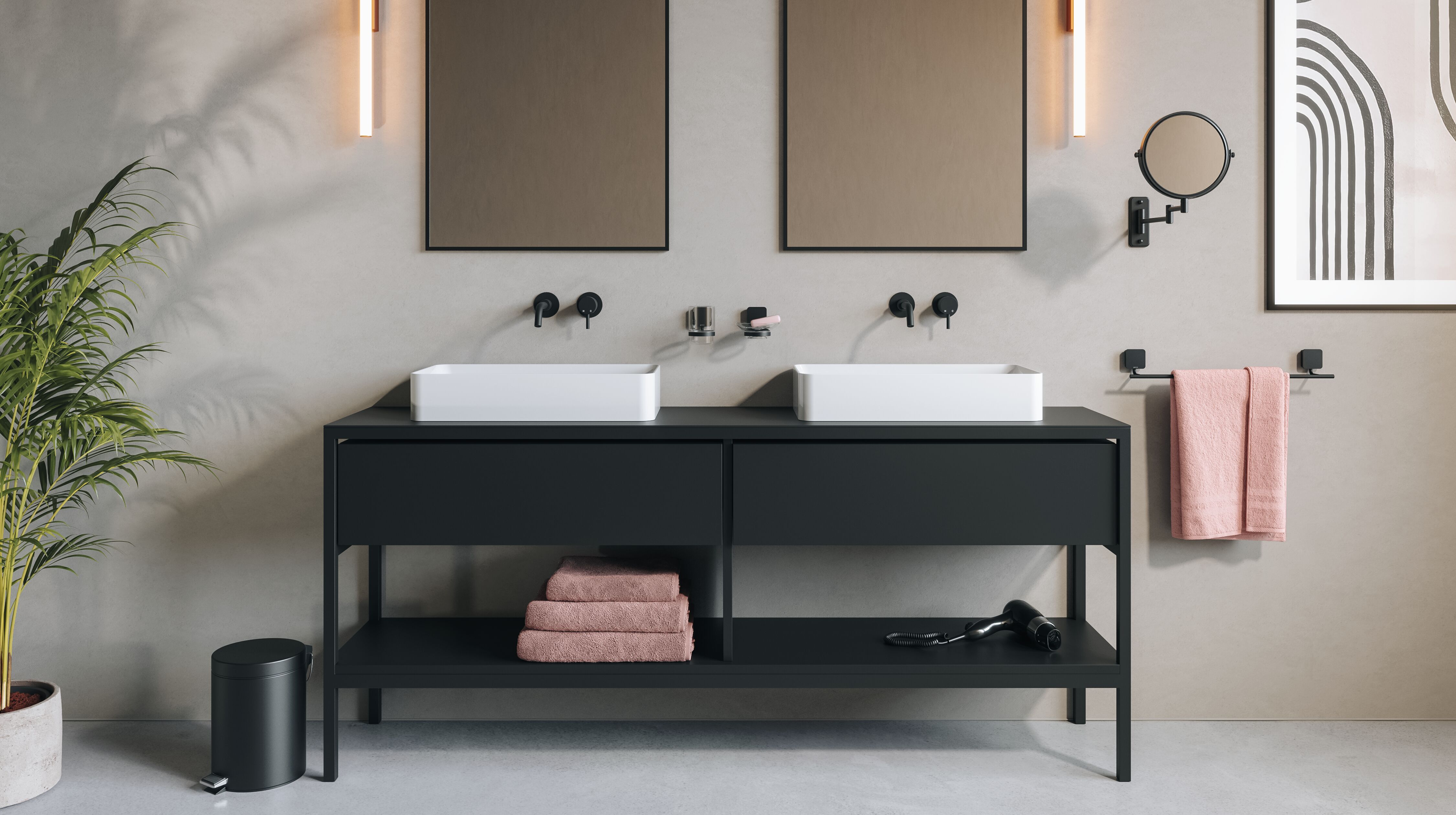 Bathroom accessories Topaz collection color Black