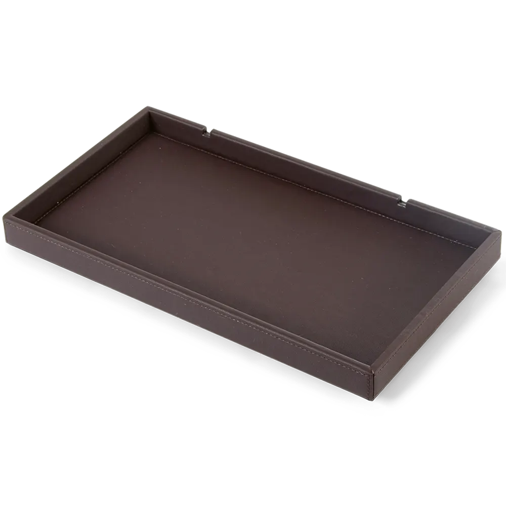 Brown rectangular welcome tray for hotel