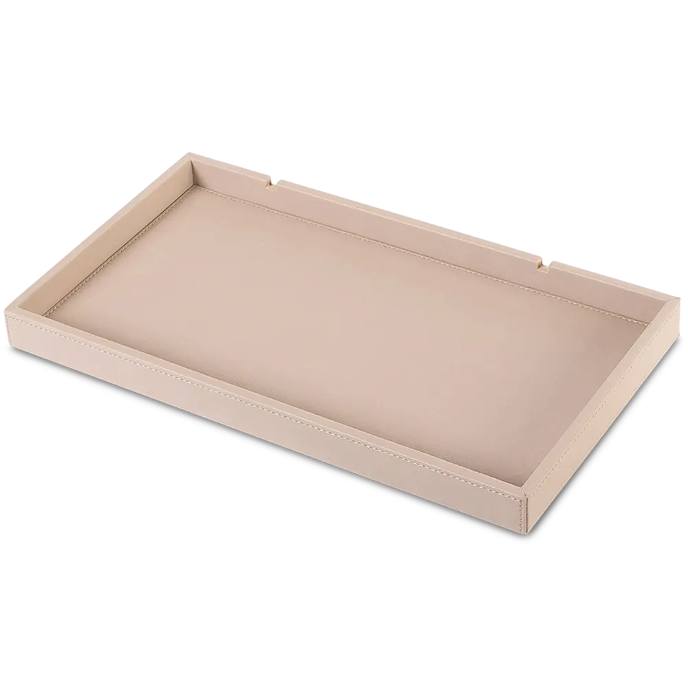 Natural sand rectangular welcome tray for hotel rooms