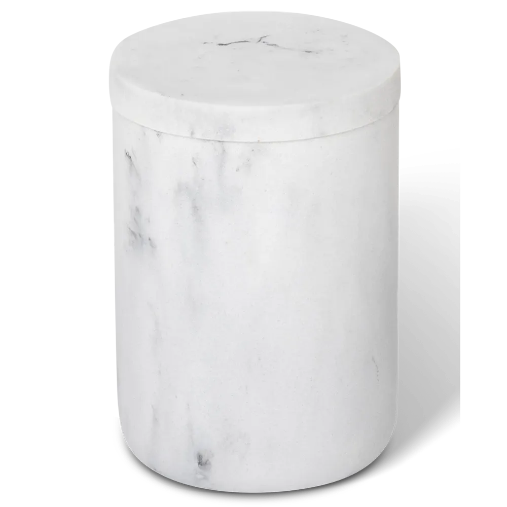 Barattolo di cortesia con coperchio marmo bianco