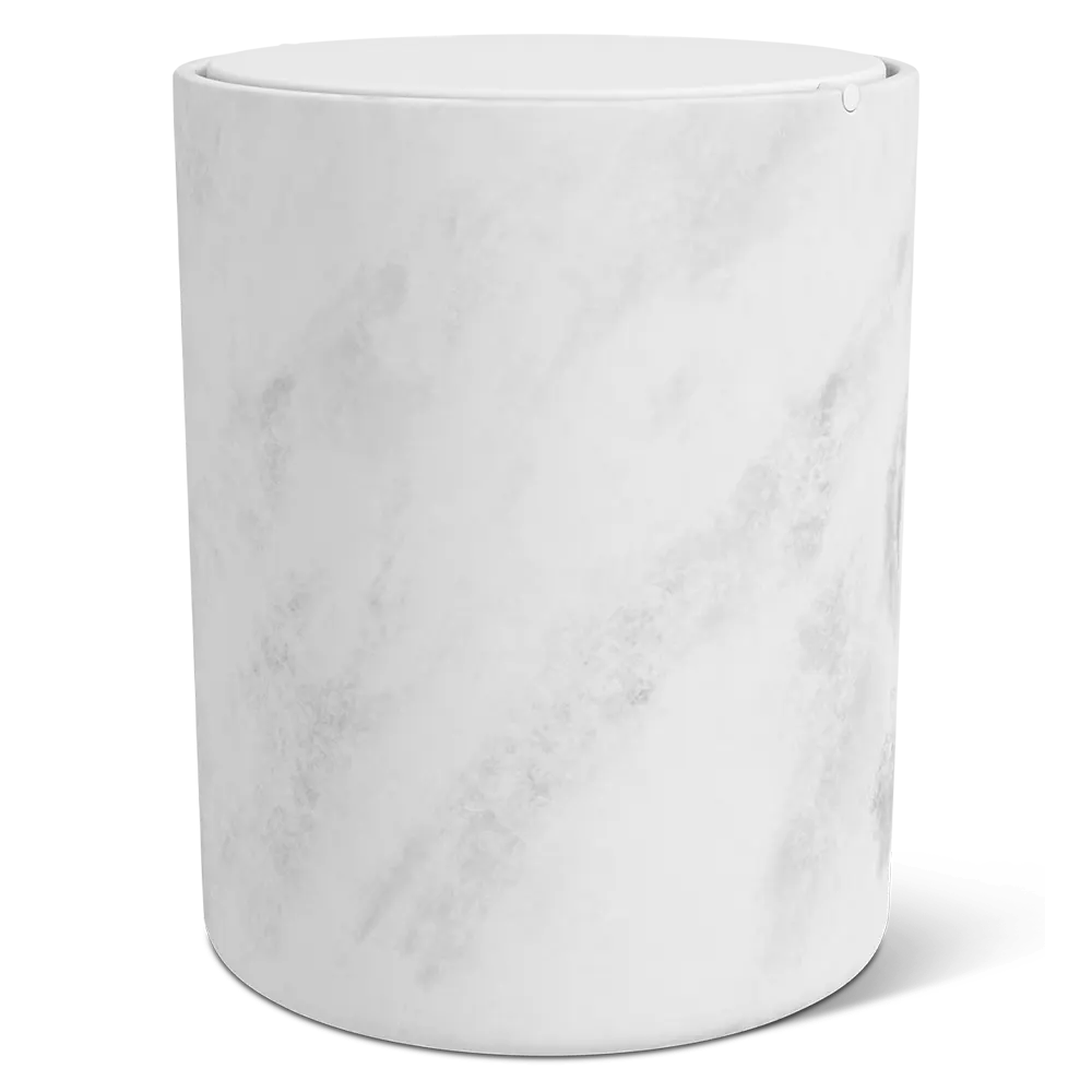 Bin with rotating lid for bathroom: Sano white murble