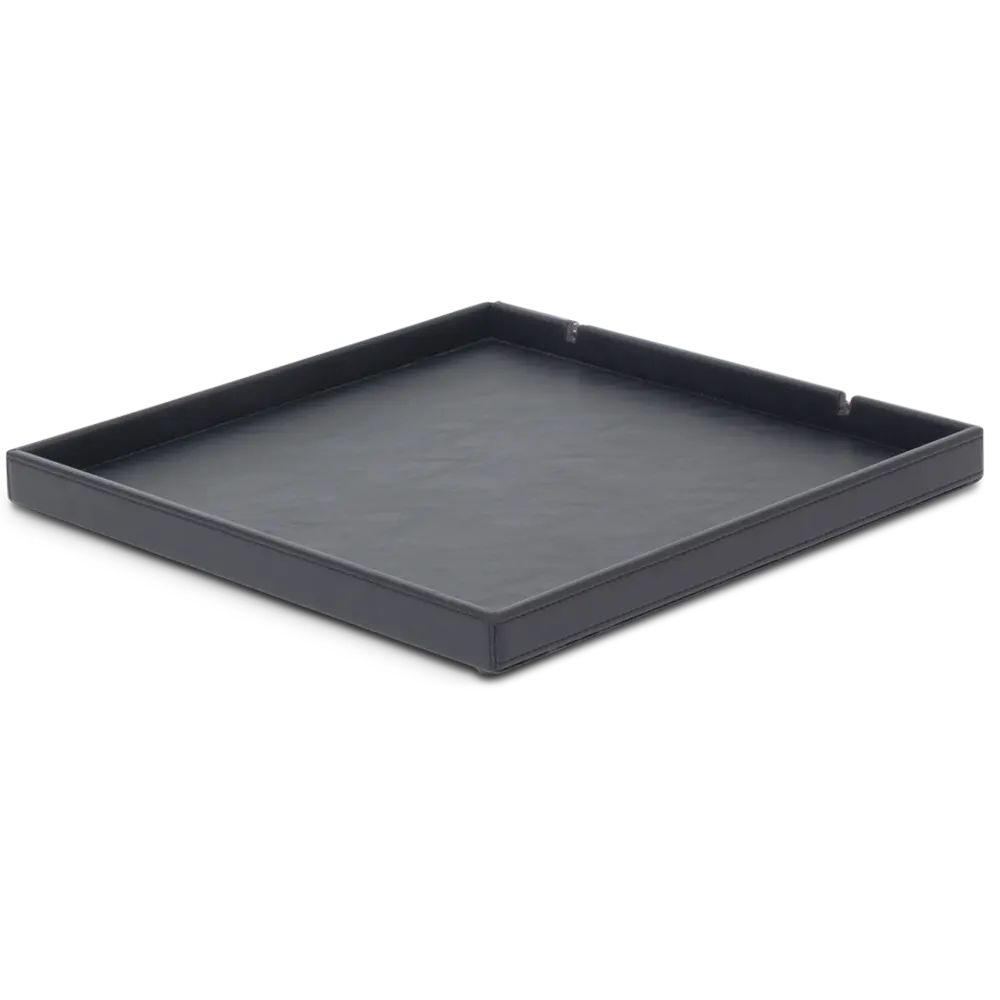 black welcome tray square