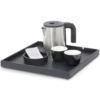 black welcome tray square for hotel ‘Nouveau Black’: Fuji