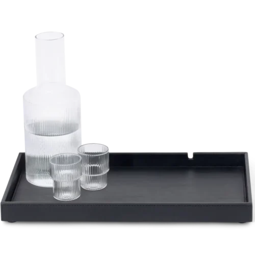 Welcome tray rectangular for hotel rooms ‘Nouveau Black’: Etna