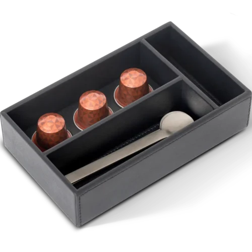 Condiment box for hotel room ‘Nouveau Black’: Bromo black