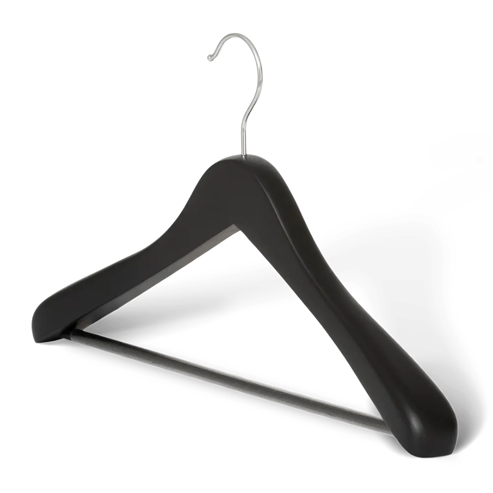 Clothes hanger with hook and bar for hotel room: Edward