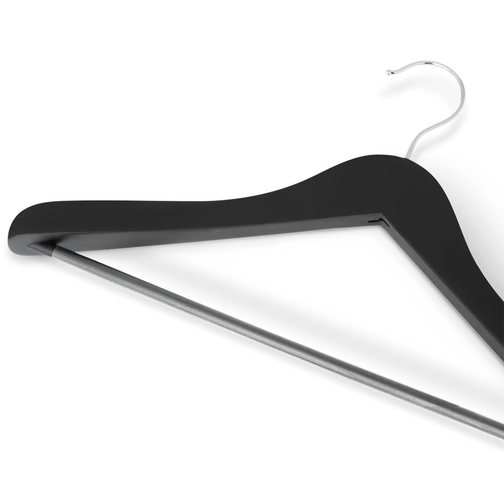 Clothes hanger wblack wood