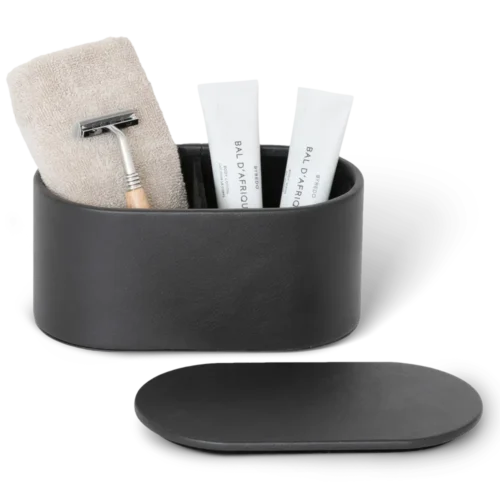 Bauletto di cortesia per il bagno dell'hotel Bahia colore nero