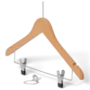 Clothes hanger with pin and clips natural