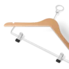 Clothes hanger with pin and clips natural