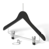 Clothes hanger with pin and clips black