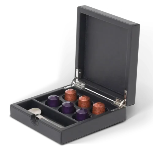 Black classic condiment box with lid ‘Nouveau Black’: Yasur