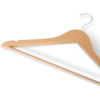 Clothes hanger with hook and bar: Melville natural wood