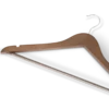 Clothes hanger with hook and bar: Melville walnut wood