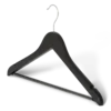 Clothes hanger with hook and bar: Melville black wood
