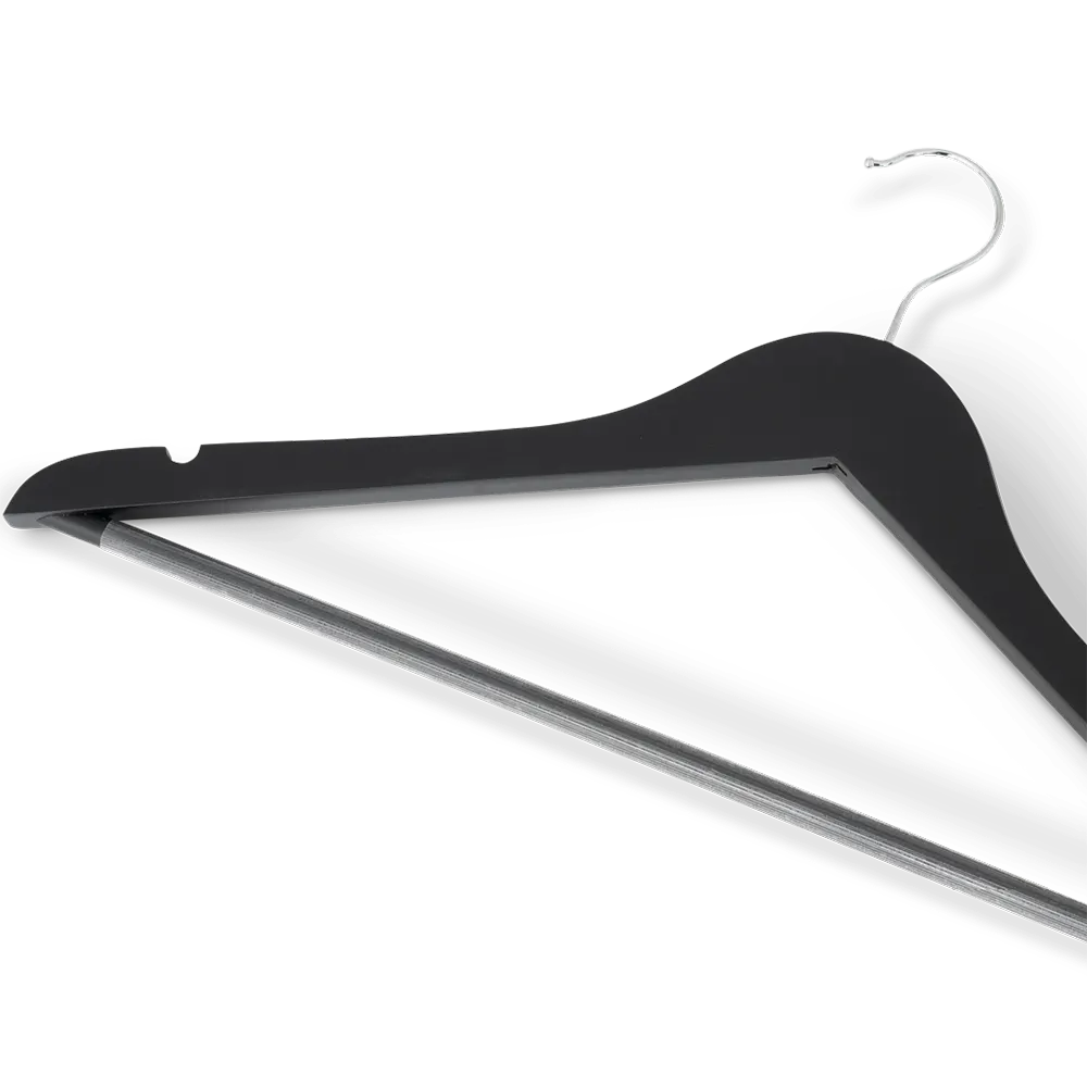 Clothes hanger with hook and bar: Melville black