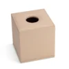 Copri Scatola quadrata per fazzoletti in pelle beige