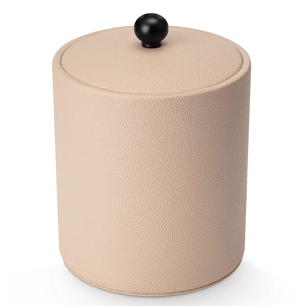 Secchiello per ghiaccio in ecopelle per hotel beige