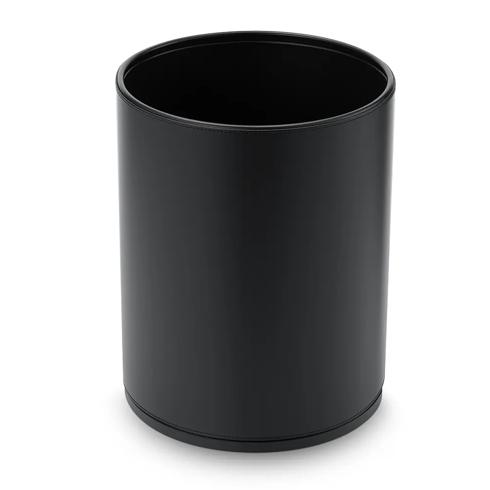 Leather paper bin for hotel: Sumo black
