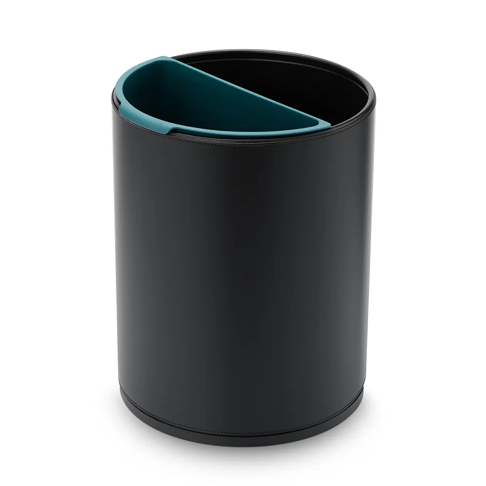 Leather paper bin for hotel: Sumo black