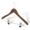 Clothes hanger with hook and clips: Graham walnut