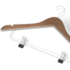 Clothes hanger with hook and clips: Graham walnut