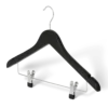 Clothes hanger with hook and clips: Graham black