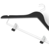 Clothes hanger with hook and clips: Graham black