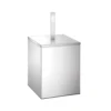 5L square waste bin for hotels – Inox A90 finish, front view