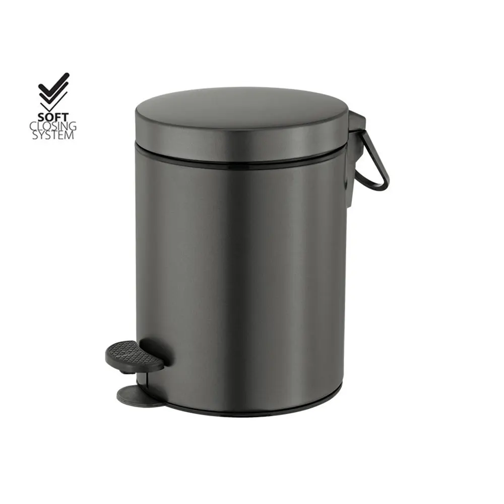 5L soft-close pedal bin for hotels – Graphite dark 122 finish